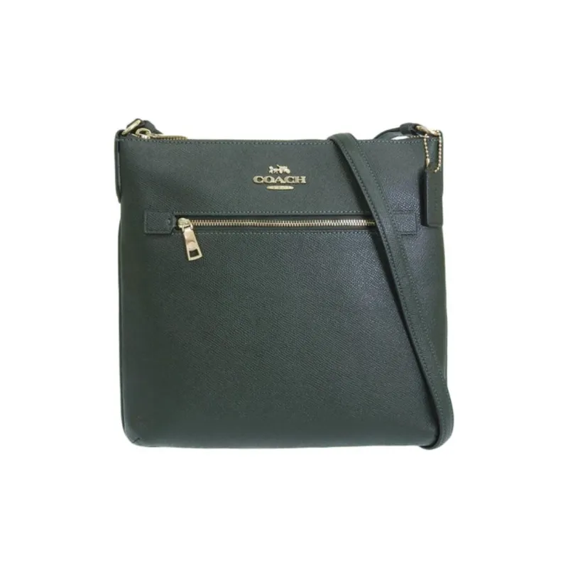 COACH Rowan Leather Shoulder Bag, Crossbody Bag Medium Size Women's Amazon Green-0
