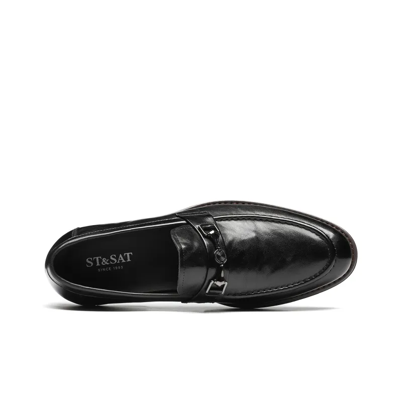 ST&SAT Dress Shoes Men Low Top Yellow Brown/Black-2