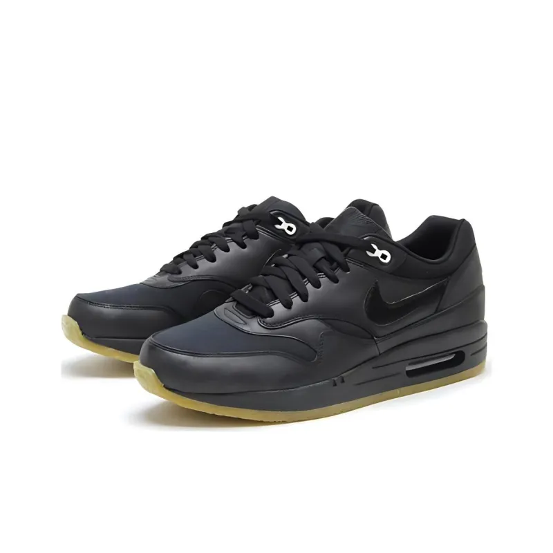 Nike Air Max 1 Cushioning Wear-Resistant Low-Top Running Shoes Men's Black-3
