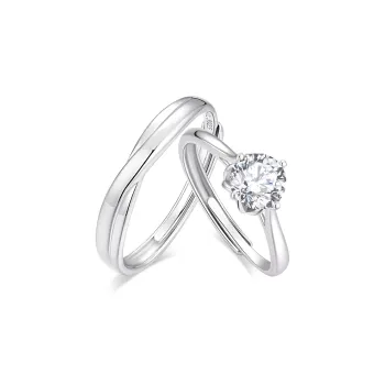 KADER 925 Sterling Silver Moissanite Rings Unisex Silver white Gift Box