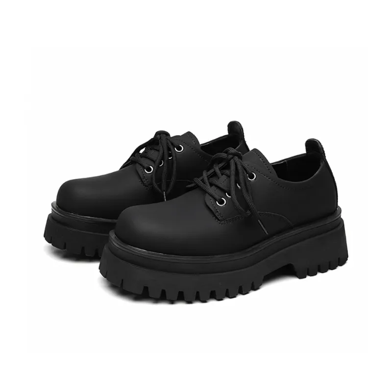 Zuogedu Trendy Derby Shoes Versatile Casual Shoes Unisex Black-1