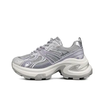 WENPU Cushioning Anti-Slip Wear-Resistant Breathable Lightweight Height Increasing Low-Top Chunky Sneakers Women's