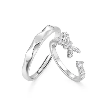 KADER 925 Sterling Silver Rings Unisex Silver white Gift Box