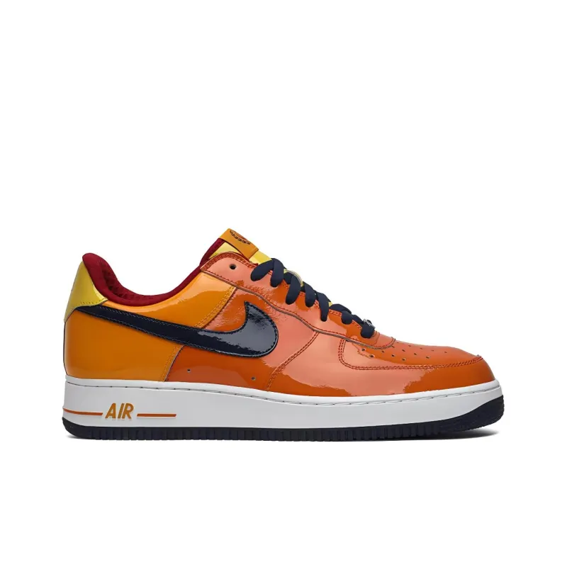 Nike Air Force 1 Slip-Resistant Cushioning Coverage Low-Top Skateboard Shoes Unisex Orange Black-1