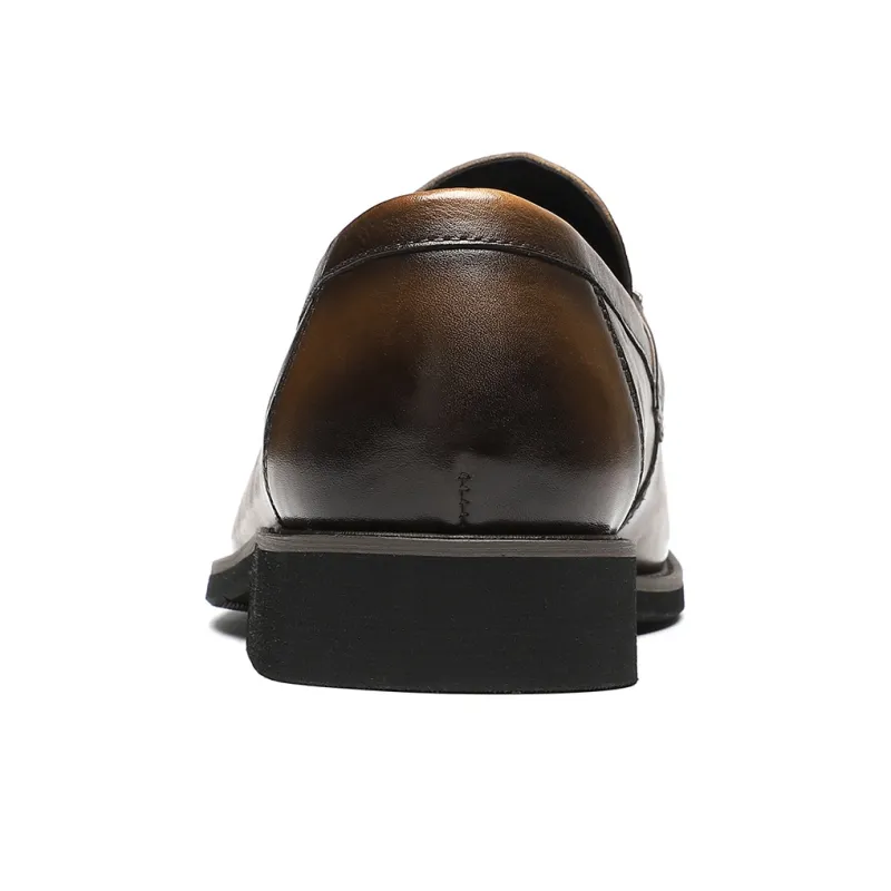 ST&SAT Dress Shoes Men Low Top Yellow Brown/Black-8