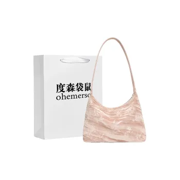 Dusen Kangaroo PU Shoulder Bag Women's Honey Pink/Ivory/Black