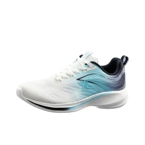 XTEP Cushioning, Slip Resistant, Breathable, Lightweight Low Top mini running Shoes Men's White Blue Black