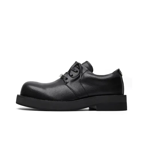 Zuogedu Versatile Casual Shoes Oversized Derby Shoes Unisex Black
