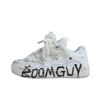 BOOM GUY POW Explosion Energy 100% Handmade Graffiti Box Anti Slip Wear Resistant Low Top Skateboard Shoes Unisex