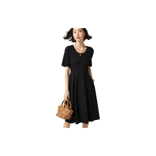 Fog Short-Sleeved Dresses Women's Black