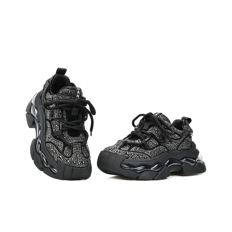 UanDi Cushioning Anti-Slip And Wear-Resistant Height Increasing Low-Top Chunky Sneakers Women's-1