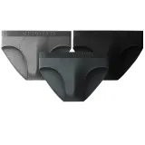 3-Pack Box Included (Night Black+Cyan Gray+Medium Heather Gray) 100% cotton Moisture-Wicking/3A Antibacterial/Jacquard Belt
