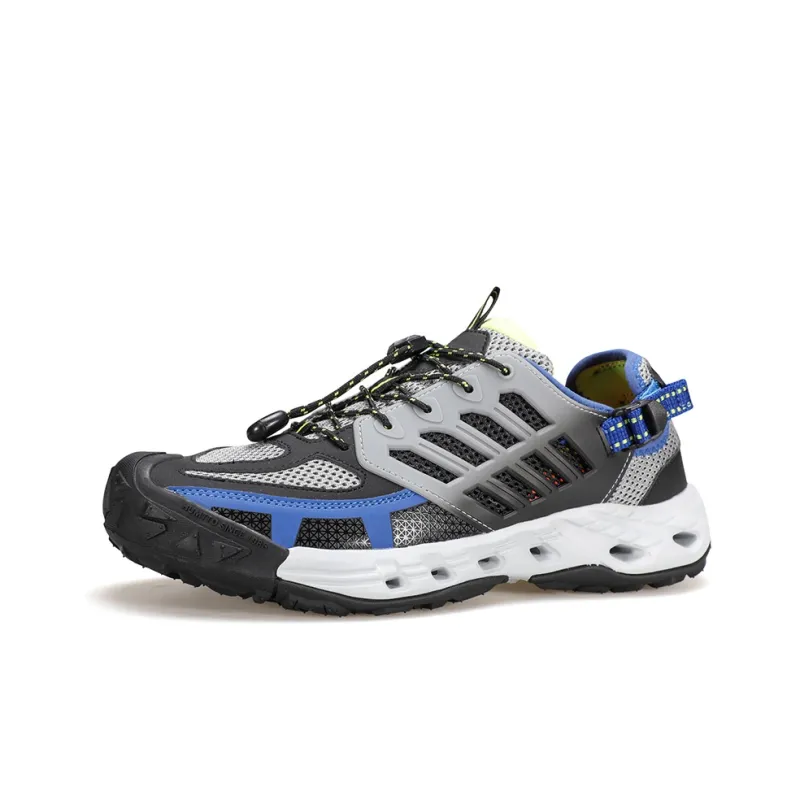 HUMTTO River Trekking Shoes Men's Black Gray Royal Blue-1