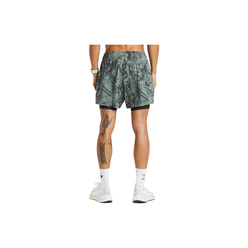 GYMSHARK SPORT 5' 2 IN 1 SHORTS Casual Shorts Men's Willow Green-0