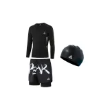 Swimming Shorts+Long-Sleeve Swimsuit+Swimming Cap