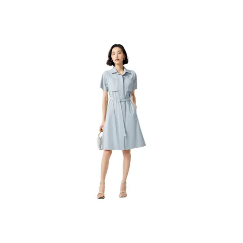 Fog Short-Sleeved Dresses Women's Misty Blue