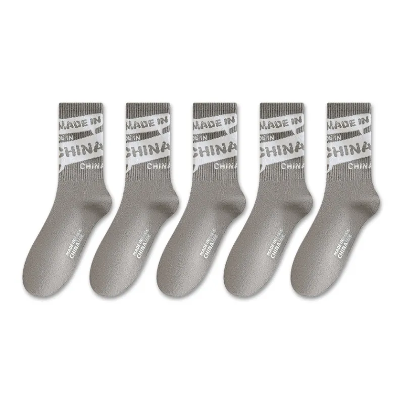 LUOLIAN Knee High Socks Men's 5 Pack-13