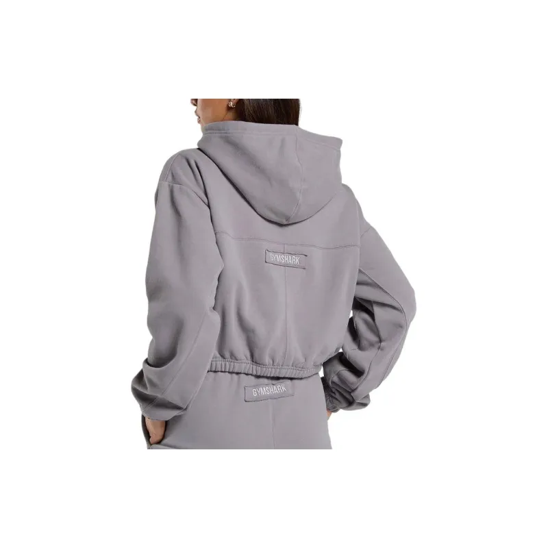 GYMSHARK FLEECE ZIP HOODIE Sweatshirt Women's Medium Gray-1