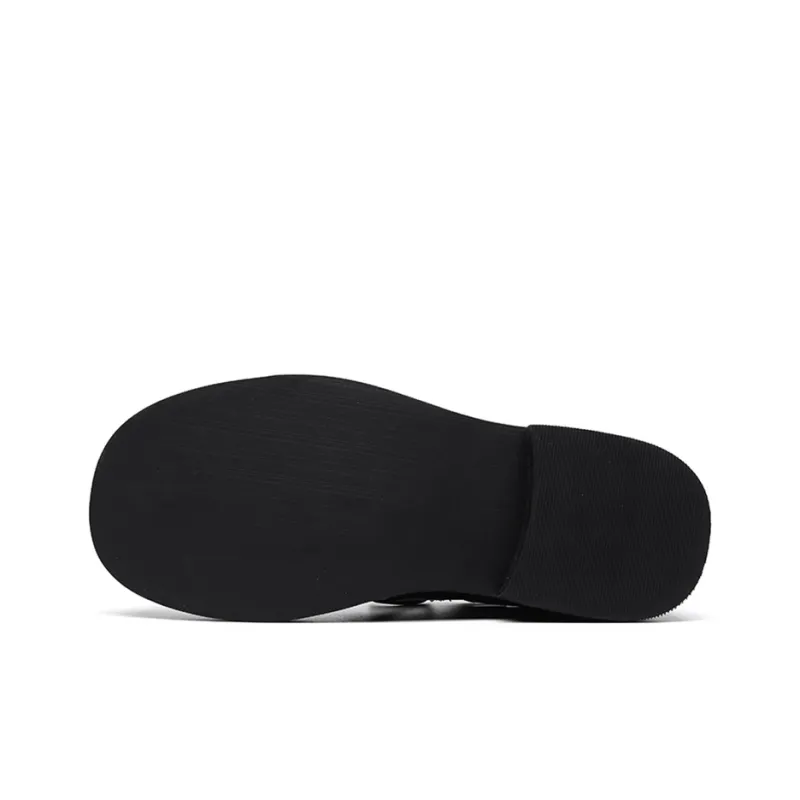 Zuogedu Trendy Casual Shoes Chunky Derby Shoes Men's Black-5