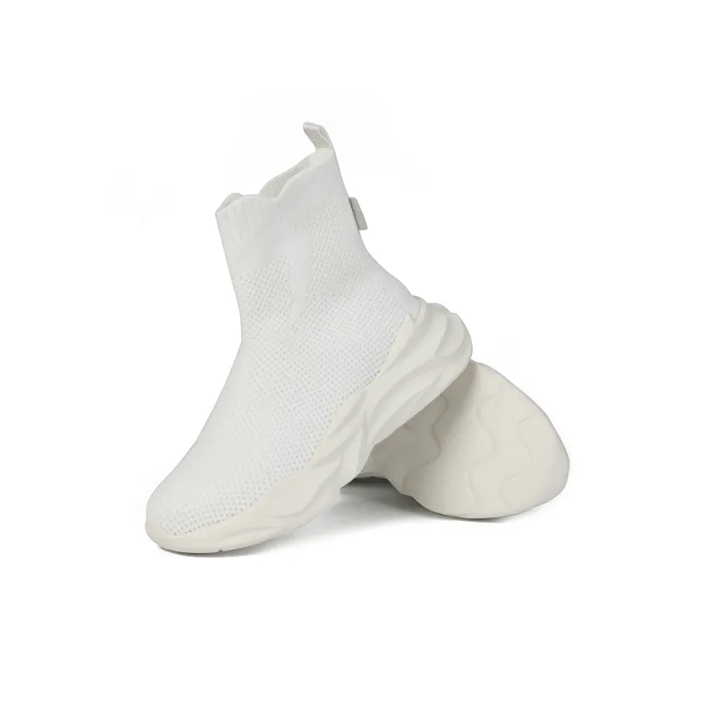 Thai Points Breathable Lightweight Height Increasing High Top Casual Shoes Men's White-3