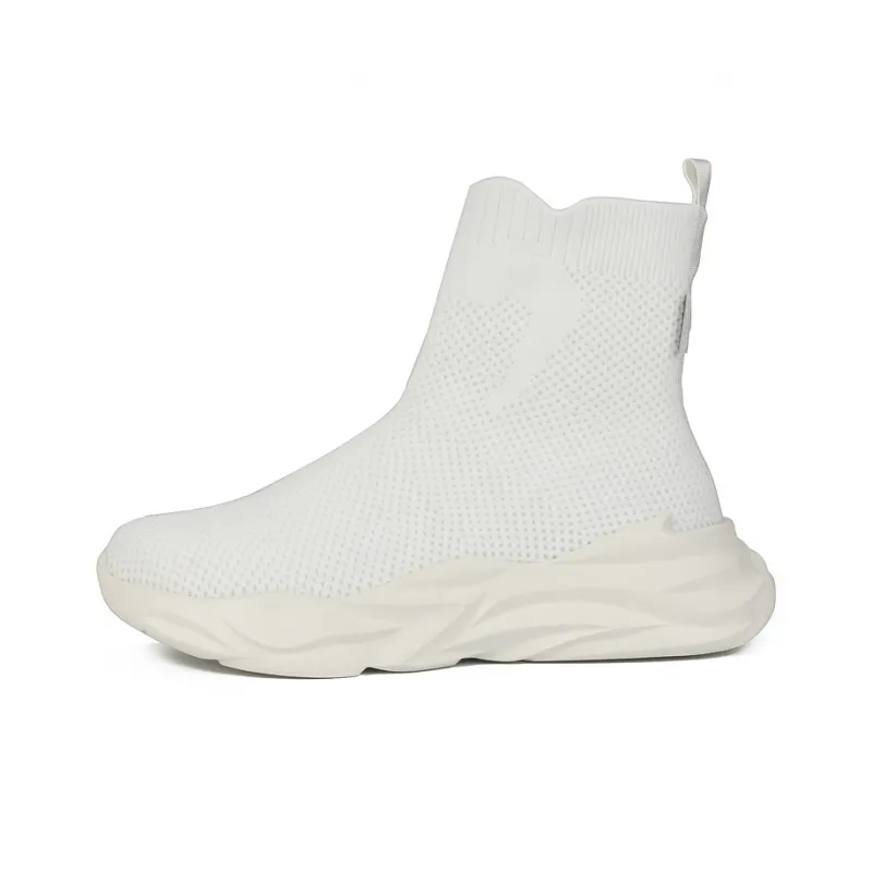 Thai Points Breathable Lightweight Height Increasing High Top Casual Shoes Men's White-0
