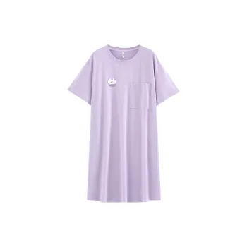 White Ran Nightgown Women's Purple
