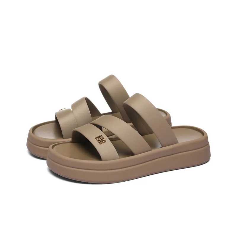 Golden Silk Rabbit PU Polyurethane Slide Slippers Women's-9