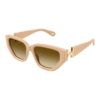 Chloe Plastic Irregular Shape Sunglasses Women's Pink