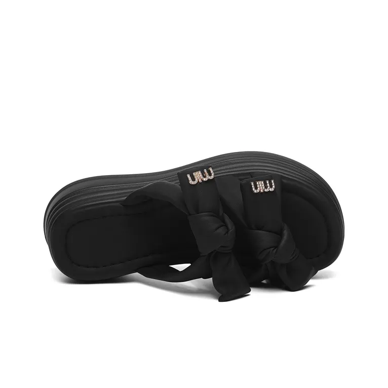 Golden Silk Rabbit Slide Slippers Women's-1