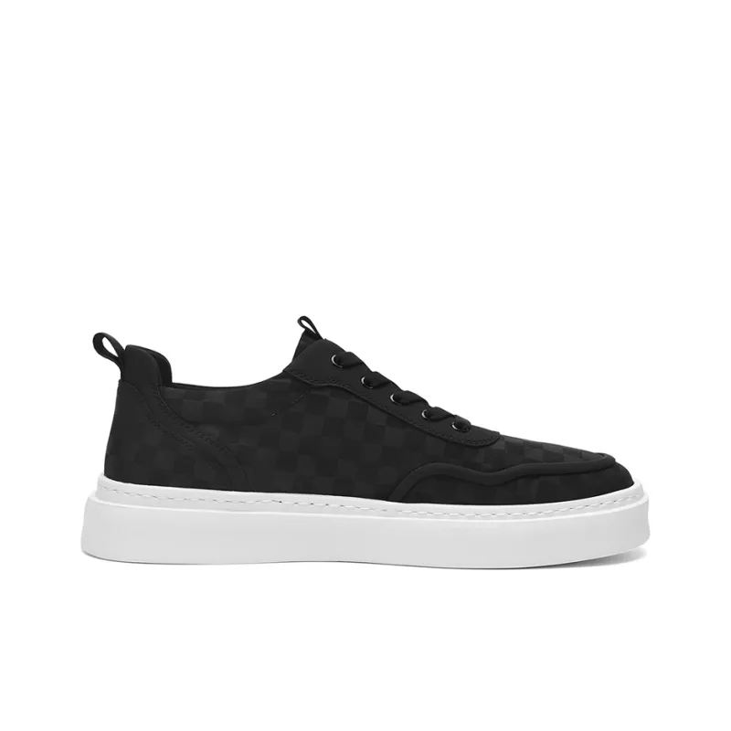 SEPTWOLVES Durable Breathable Lightweight Low Top Canvas Shoes Men's Black-5