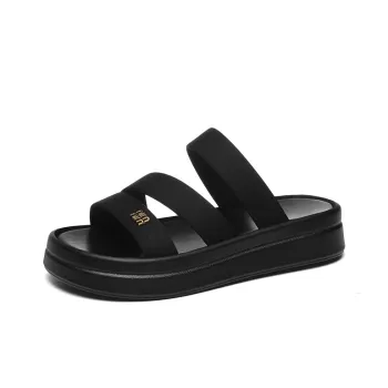 Golden Silk Rabbit PU Polyurethane Slide Slippers Women's
