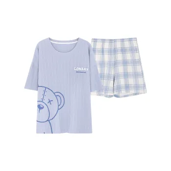 The Story Of The Flower Season Pajama Set Women's Light Blue