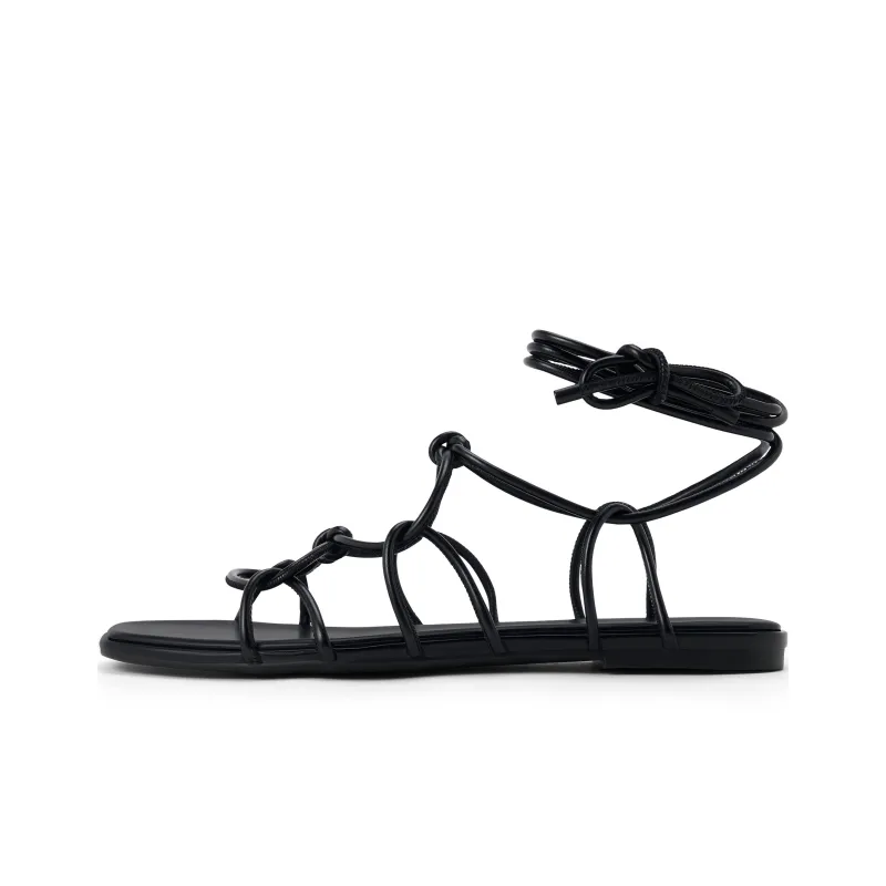 CHARLES&KEITH Small Ck One Strap Sandals 1.3cm Women's Beige/Beige/Black-5