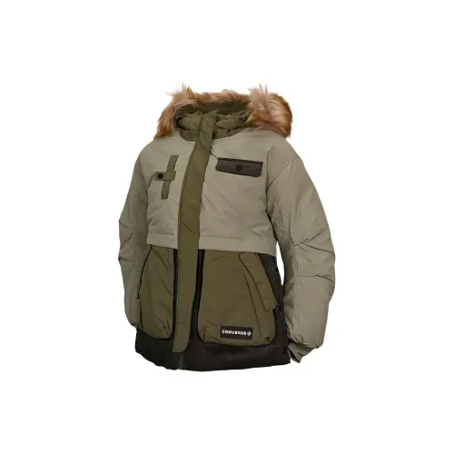 Converse Down Jackets Women's Army Green