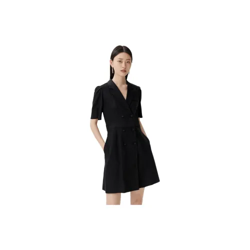 DESIGNICE Short-Sleeved Dresses Women's Black