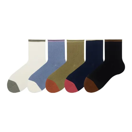 Hello Monday Mid Calf Socks Women's 5 Pack