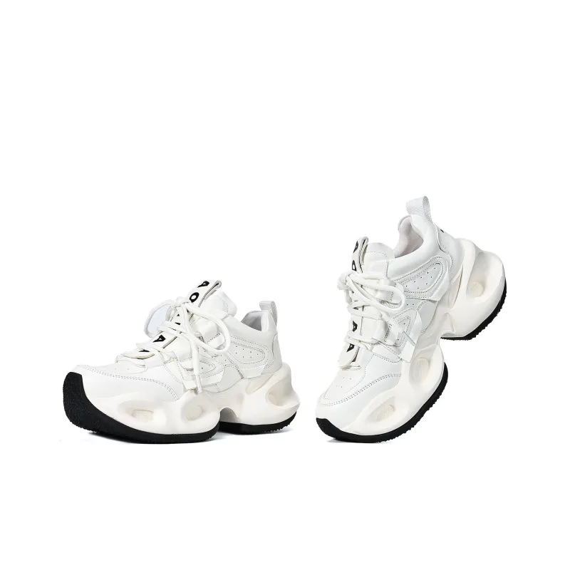 UanDi Cushioning Anti-Slip And Wear-Resistant Height Increasing Low-Top Chunky Sneakers Women's-3