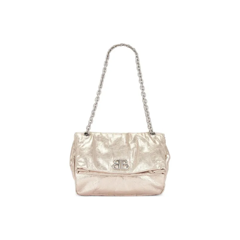 Balenciaga Logo Plaque Metallic Shoulder Bag-0