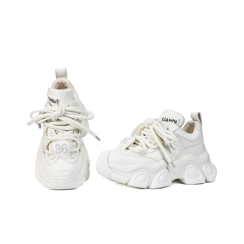 UanDi Cushioning Anti-Slip And Wear-Resistant Height Increasing Low-Top Chunky Sneakers Women's-5