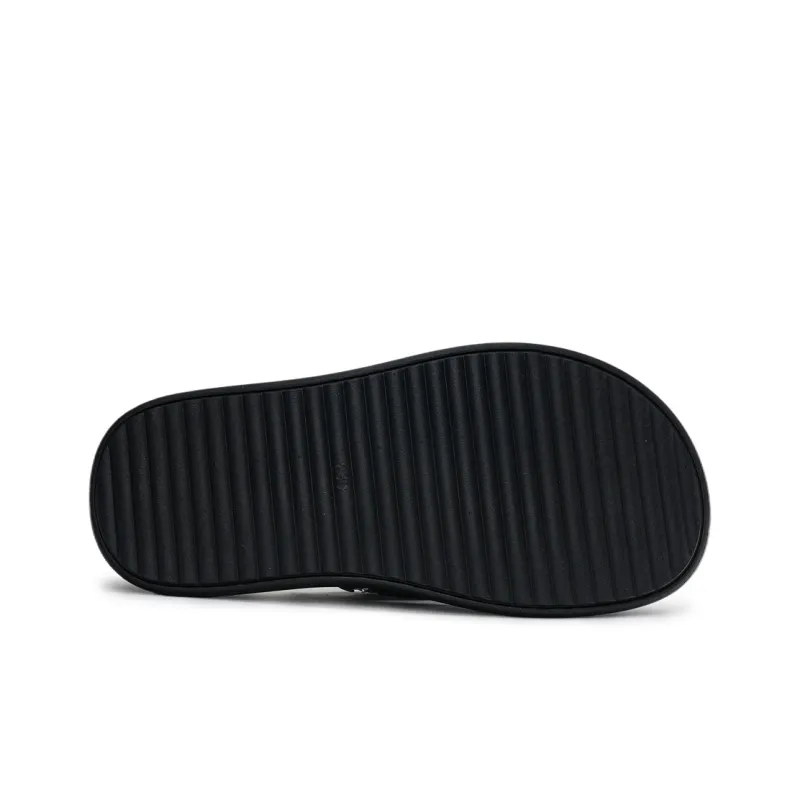 Humanism 1986 PVC Polyvinyl Chloride Slip Resistant Abrasion Resistant Massage Slide Slippers Women's Black Silver-11