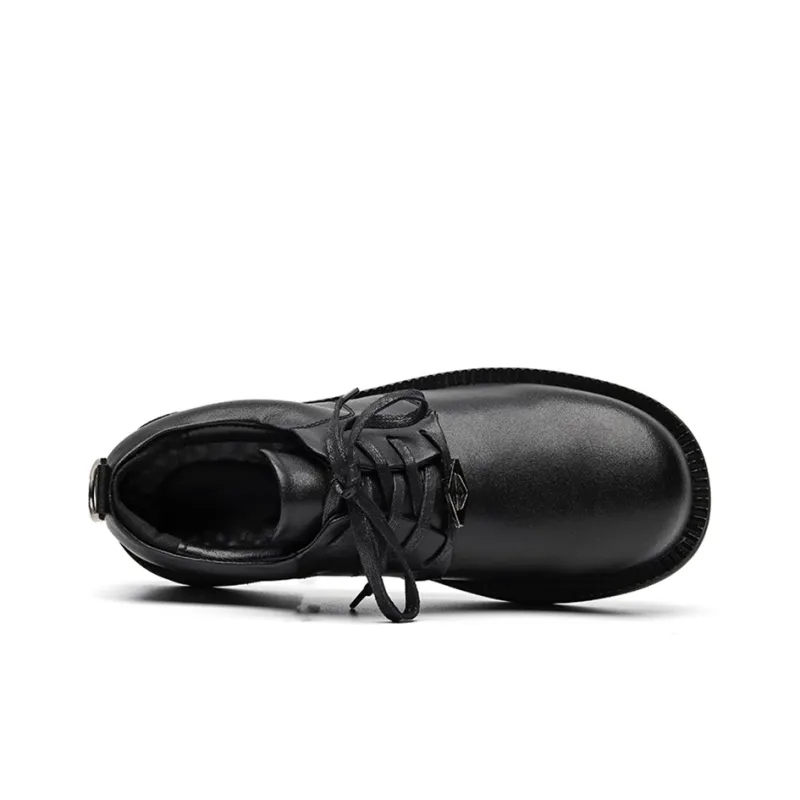Zuogedu Versatile Casual Shoes Oversized Derby Shoes Unisex Black-2