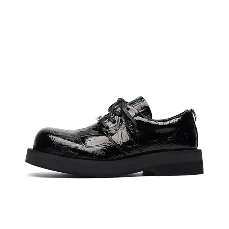 Zuogedu Trendy Casual Shoes Chunky Derby Shoes Men's Black-0