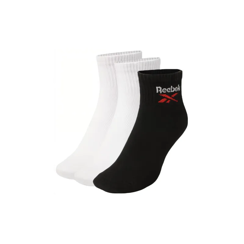 Reebok Ankle Socks Men's 3 Pack White+White+Black-0