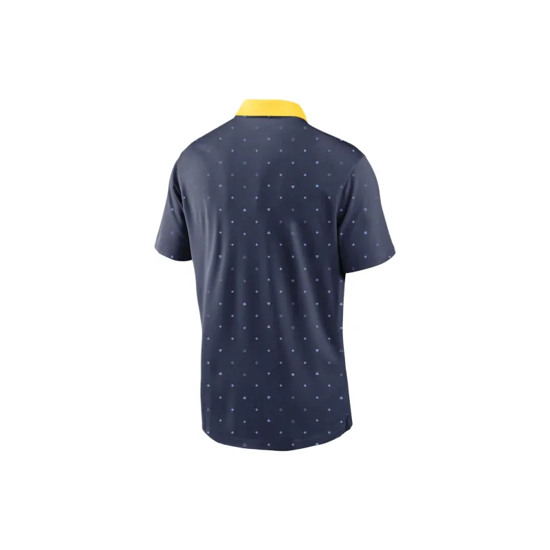 Nike MLB Collaboration Milwaukee Brewers Leg Polo Shirt Men's Marine Blue-1
