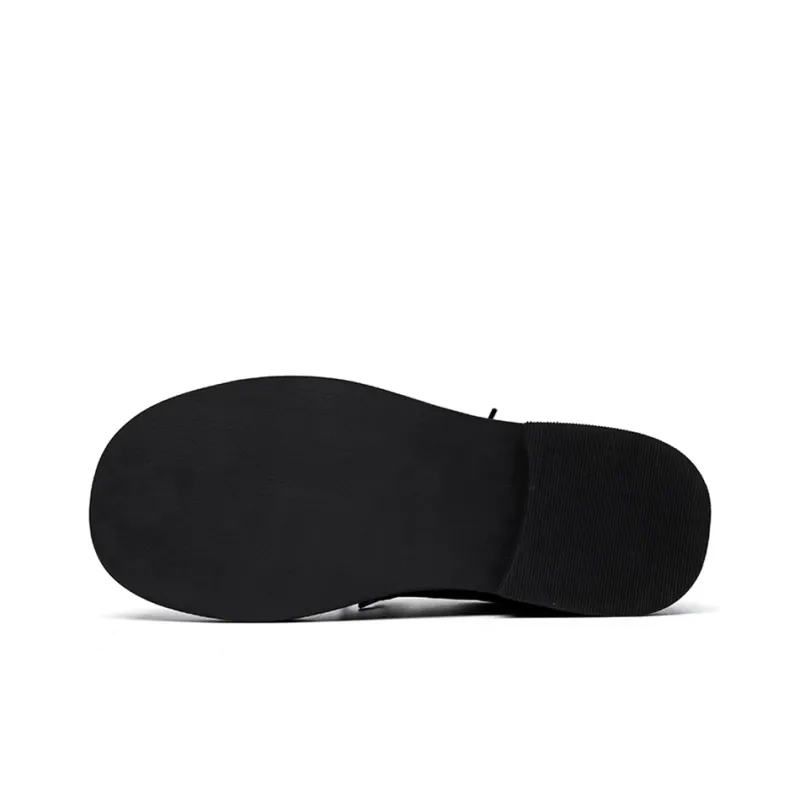 Zuogedu Versatile Casual Shoes Oversized Derby Shoes Unisex Black-4