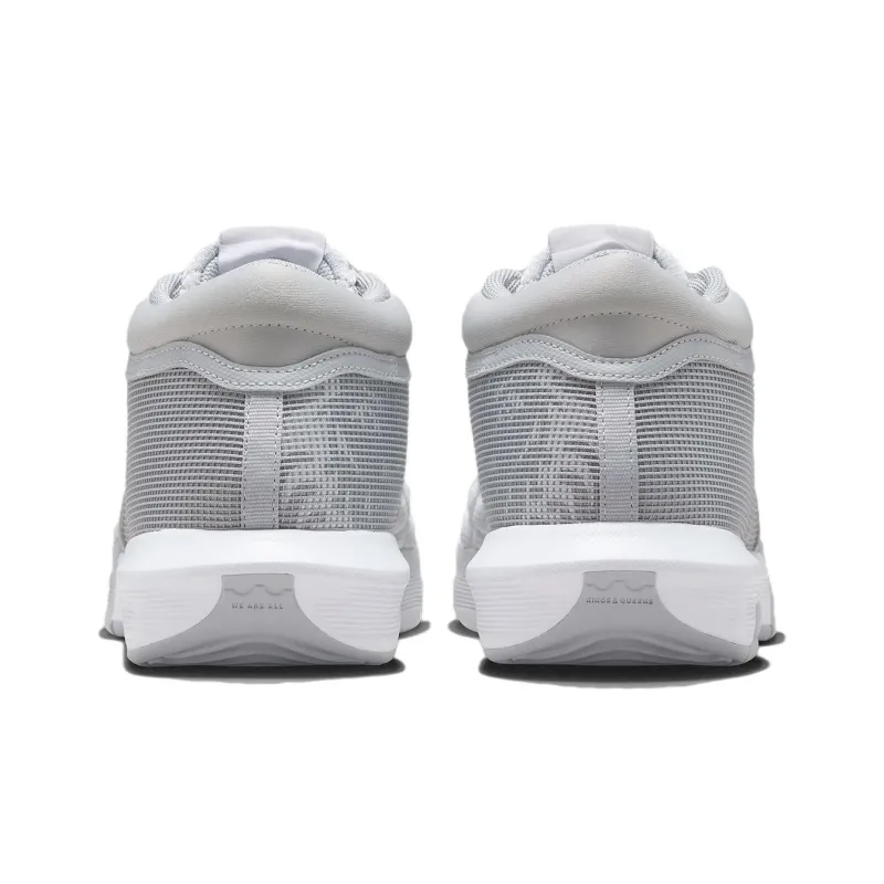 Nike Witness 8 Lebron'Team Bank' Abrasion Resistant Breathable Mid Top Basketball Shoes Men's White Gray-4