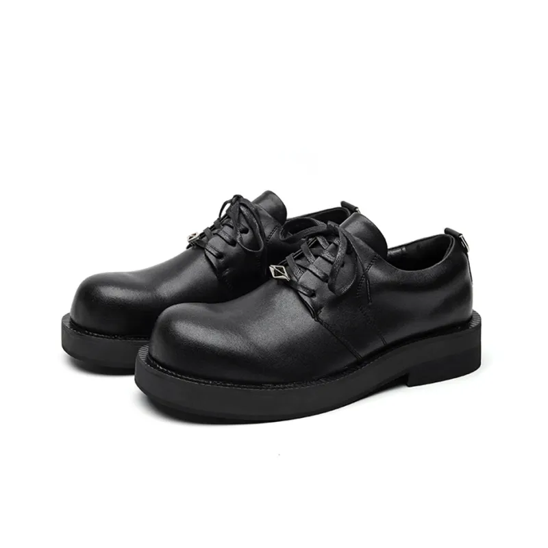 Zuogedu Versatile Casual Shoes Oversized Derby Shoes Unisex Black-1