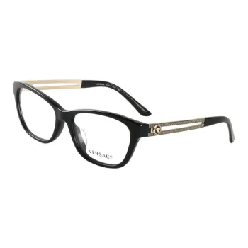 VERSACE Plate And Metal Square Eyeglass Frames Women's Black