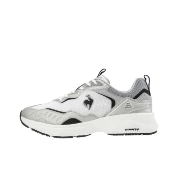Le Coq Sportif Anti Slip Wear Resistant Low Top Running Shoes Unisex Silver White