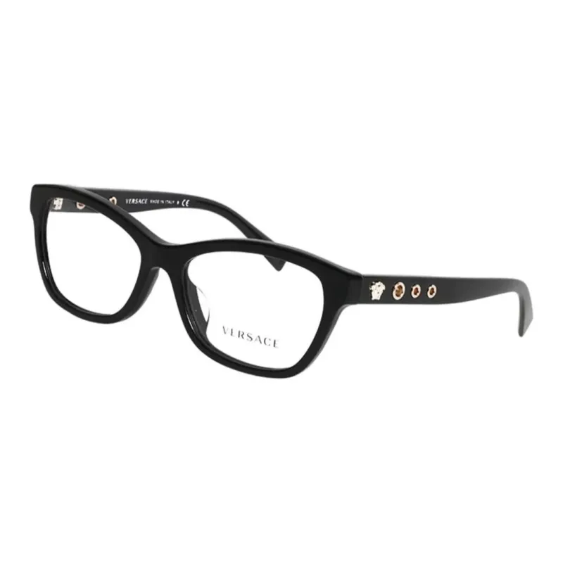 VERSACE Plate Frame Square Eyeglass Frames Women's Black-0